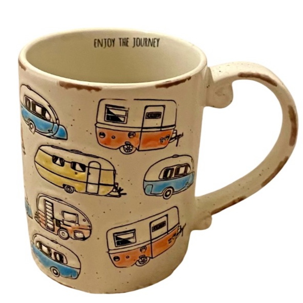 Spectrum Designz Happy Trails Coffee Tea Mug Cup Camper Repeat Design Ceramic